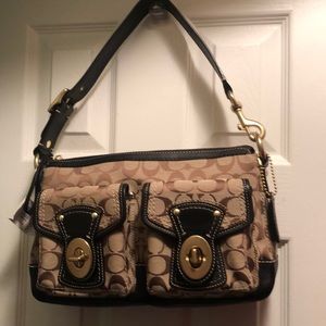 Brown/khaki/black shoulder bag